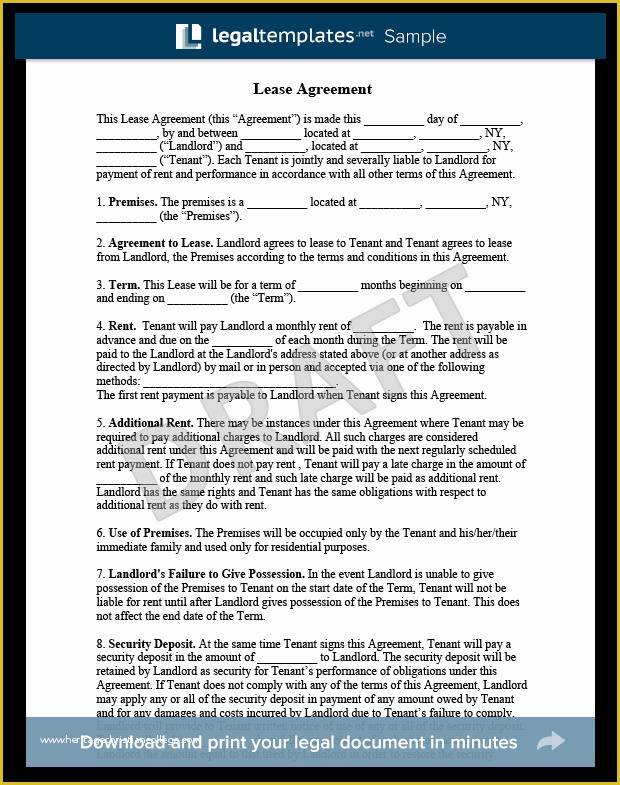 Free Commercial Lease Purchase Agreement Template Of Residential Lease Agreement form