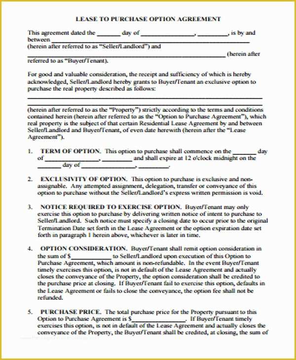 Free Commercial Lease Purchase Agreement Template Of Sample Purchase Agreement Contract 9 Examples In Word