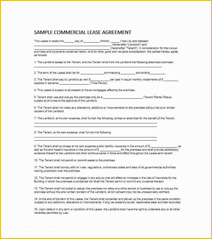 Free Commercial Lease Template Of 26 Free Mercial Lease Agreement Templates Template Lab