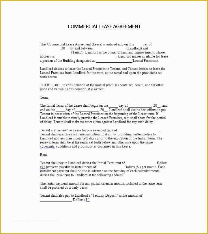 Free Commercial Lease Template Of 26 Free Mercial Lease Agreement Templates Template Lab