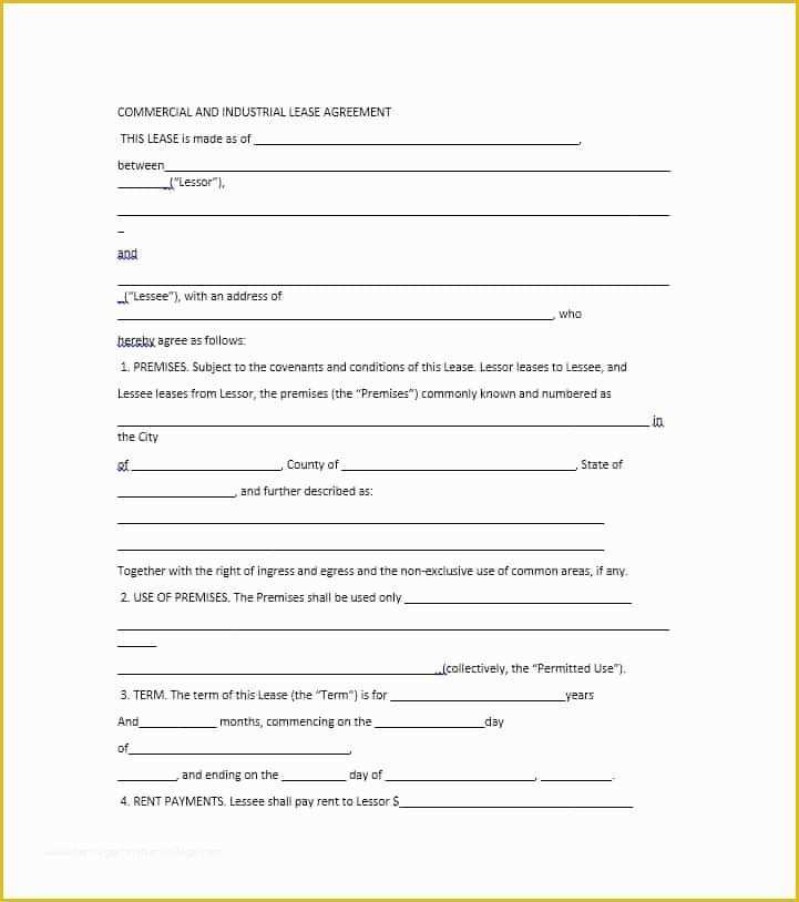 Free Commercial Lease Template Of 26 Free Mercial Lease Agreement Templates Template Lab