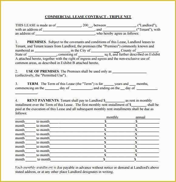 Free Commercial Lease Template Of 6 Free Mercial Lease Agreement Templates Excel Pdf