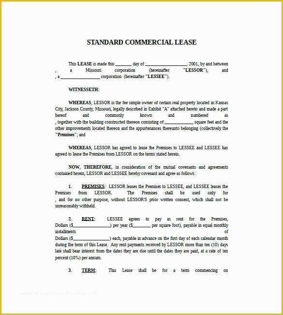 Free Commercial Lease Template Of 7 Lease Invoice Templates Doc Pdf
