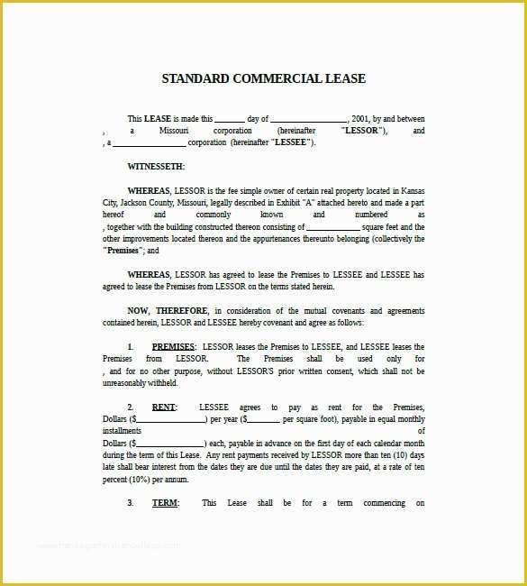 Free Commercial Lease Template Of 7 Lease Invoice Templates Doc Pdf