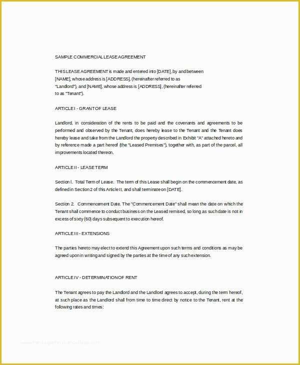 51 Free Commercial Lease Template