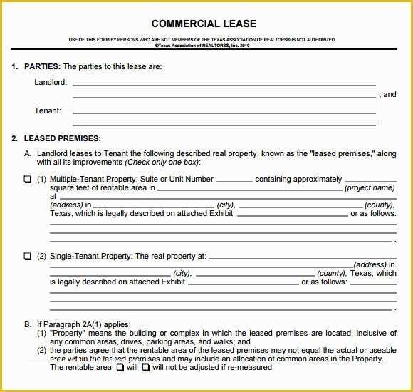 Free Commercial Lease Template Of 8 Sample Mercial Lease Agreements