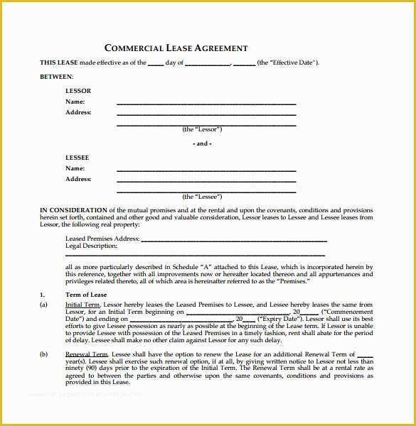 Free Commercial Lease Template Of Net Lease Agreement Template 8 Download Free Documents