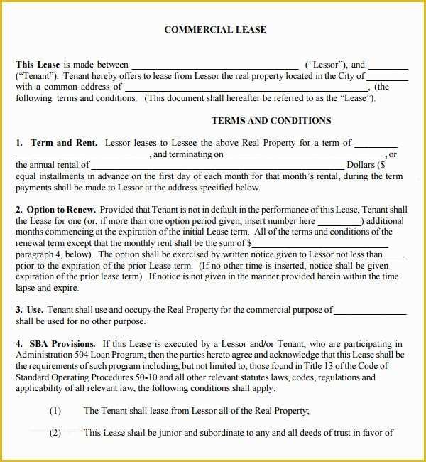 Free Commercial Lease Template Of Simple Mercial Lease Agreement Template Mincirmethode