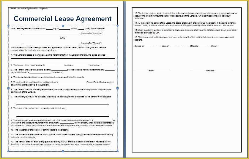 Free Commercial Rental Lease Agreement Templates Of 10 Best Of Mercial Lease Agreement Template