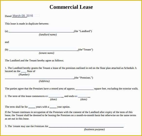 Free Commercial Rental Lease Agreement Templates Of 10 Sample Mercial Lease Agreements