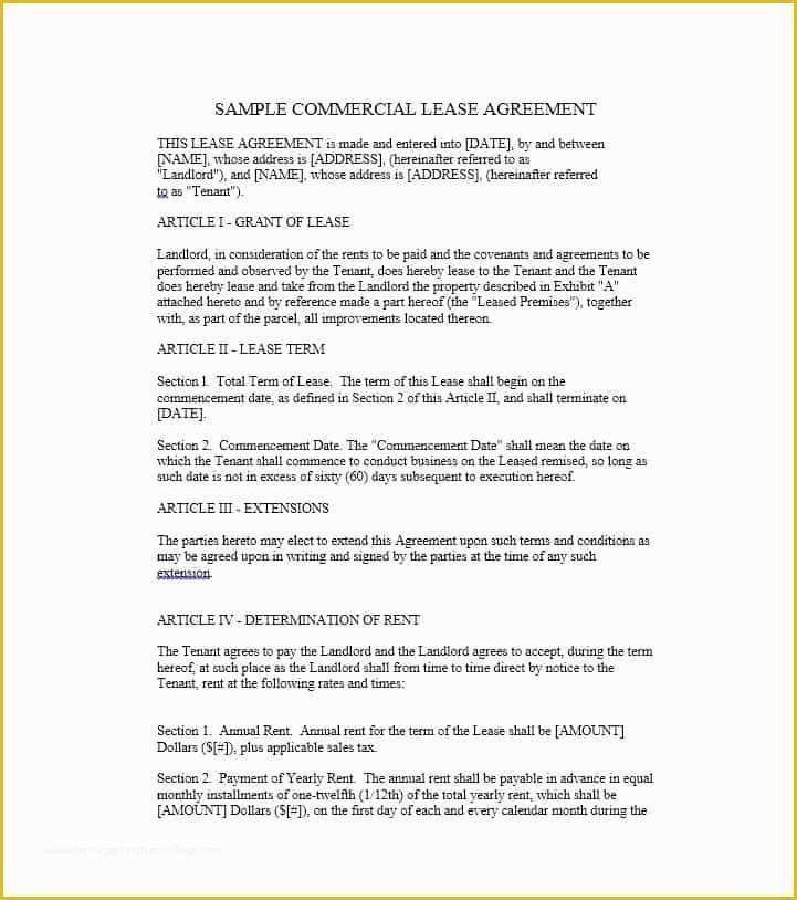 Free Commercial Rental Lease Agreement Templates Of 26 Free Mercial Lease Agreement Templates Template Lab