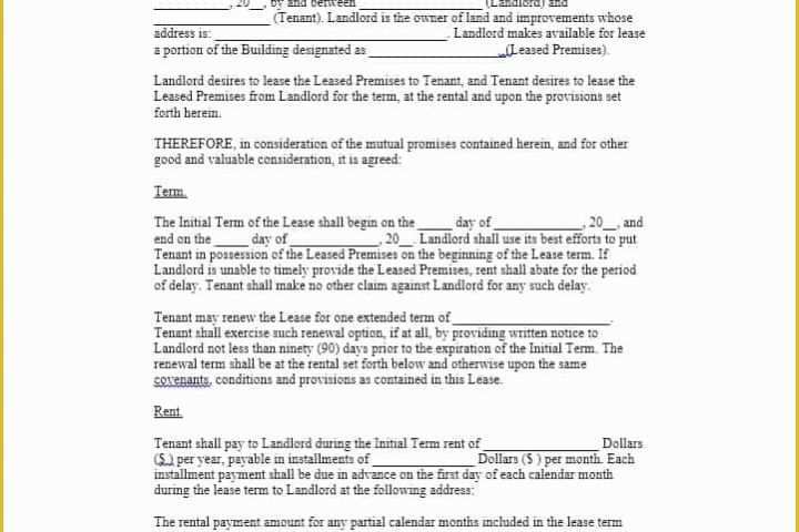 Free Commercial Rental Lease Agreement Templates Of 26 Free Mercial Lease Agreement Templates Template Lab