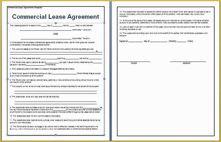 Free Commercial Rental Lease Agreement Templates Of A Contract Between A Tenant and A Landlord for the Rental