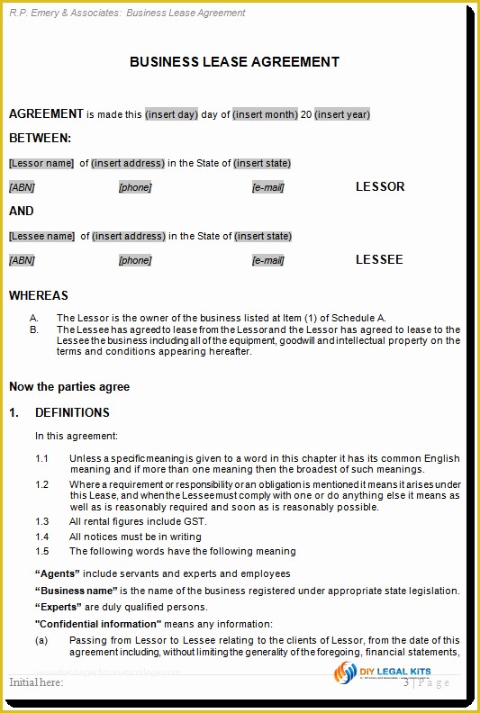 Free Commercial Rental Lease Agreement Templates Of Business Lease Agreement Business Rental Contract