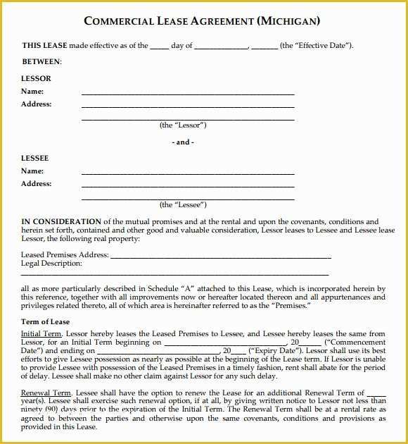 Free Commercial Rental Lease Agreement Templates Of Mercial Lease Agreement 9 Free Samples Examples