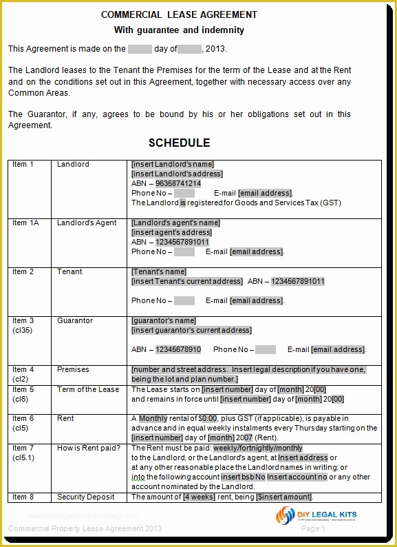 Free Commercial Rental Lease Agreement Templates Of Mercial Property Lease Template Legal Kits