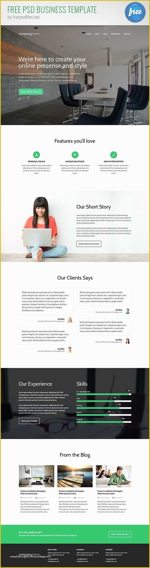 Free Commercial Website Templates Of Free Psd Business Website Template