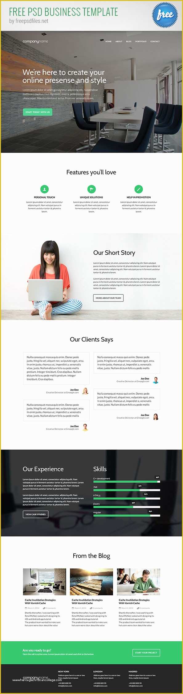 Free Commercial Website Templates Of Free Psd Business Website Template