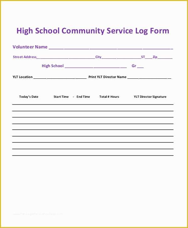 Free Community Service form Template Of 39 Free Log Templates