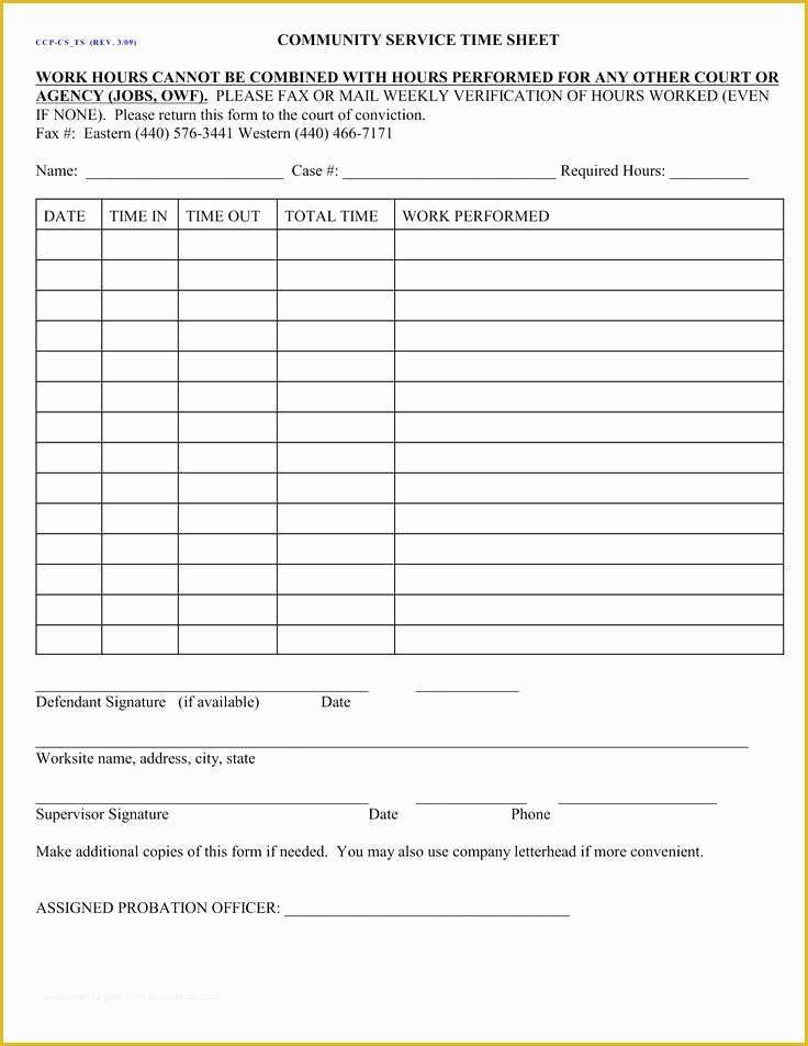 Free Community Service form Template Of Free Download Munity Service form Template – Radiofama