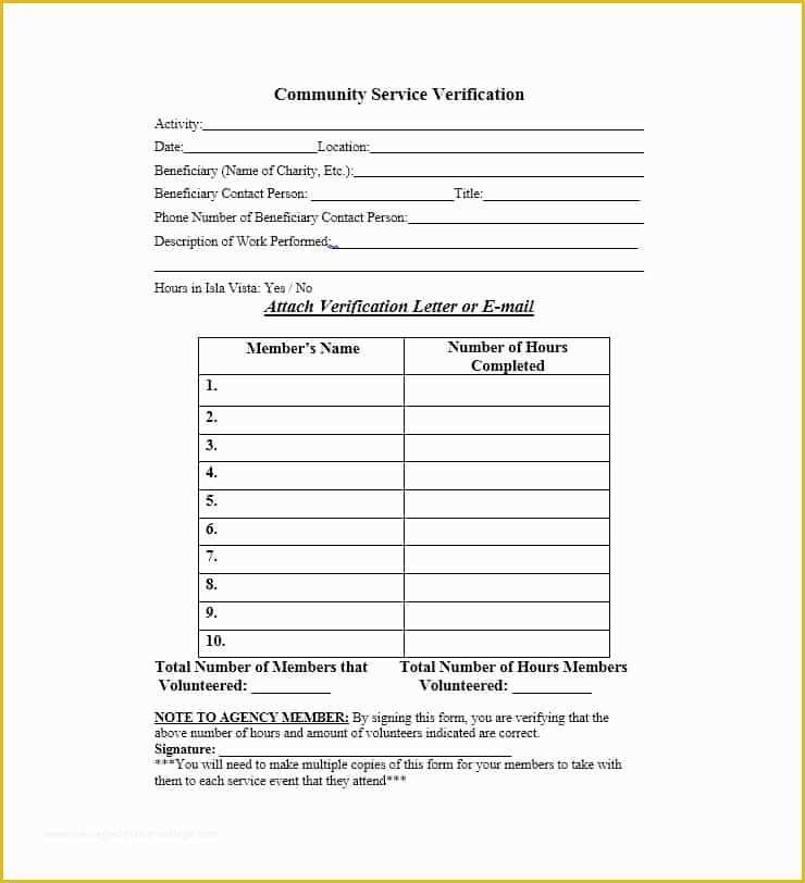 Free Community Service form Template Of Munity Service Letter 40 Templates [ Pletion