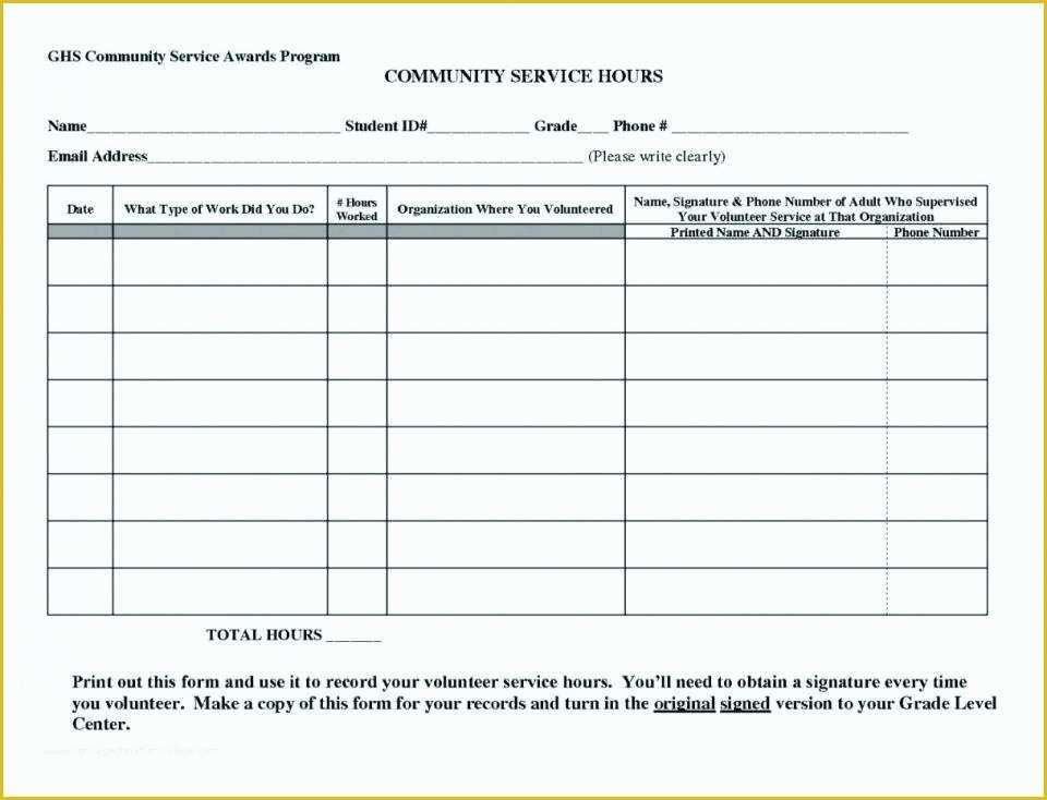 Free Community Service form Template Of Munity Service Timesheet Template Munity Service
