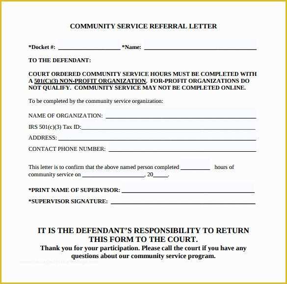 Free Community Service form Template Of Sample Munity Service Letter 25 Download Free
