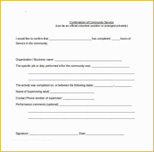 Free Community Service form Template Of Sample Service Hour form 13 Download Free Documents In