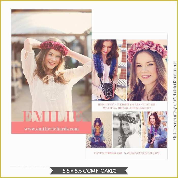 Free Comp Card Template Of Instant Download Modeling P Card Shop Templates