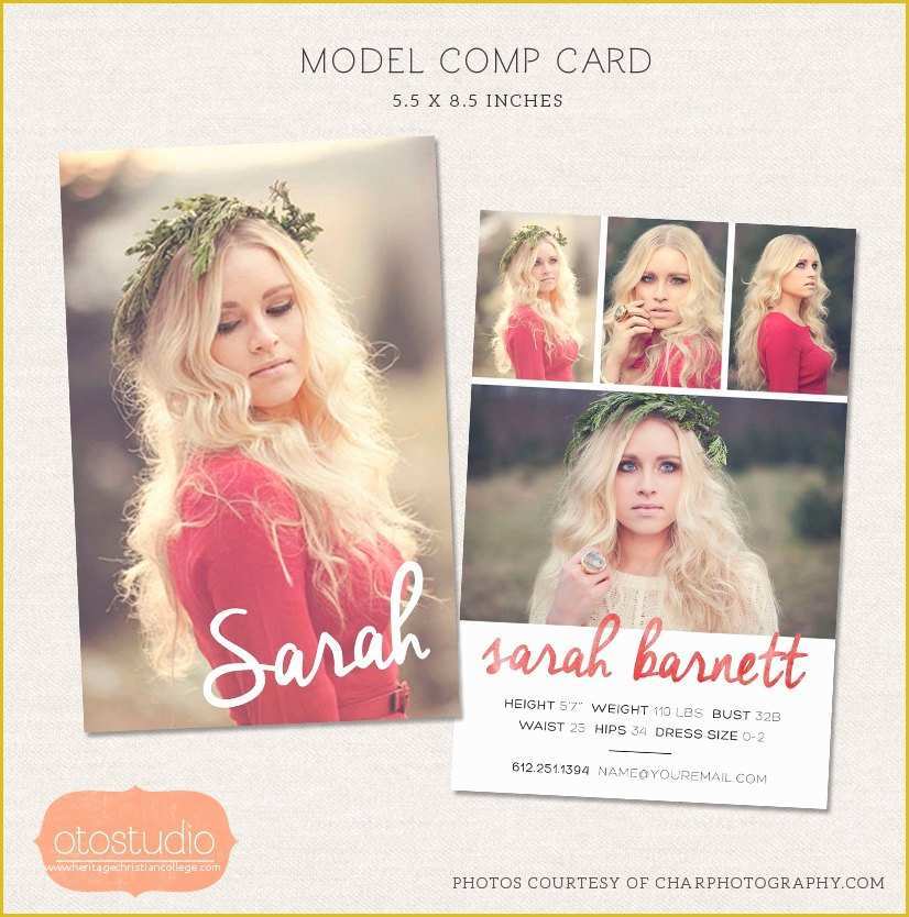Free Comp Card Template Of Model P Card Shop Template Watercolor Chic Cm001