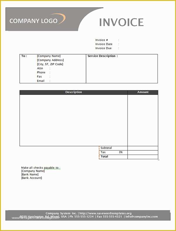 Free Company Invoice Template Of 34 Printable Service Invoice Templates
