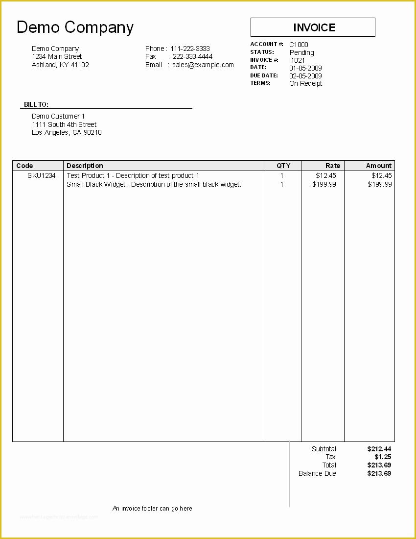 Free Company Invoice Template Of 39 Best Templates Of Service Billing Invoice Examples