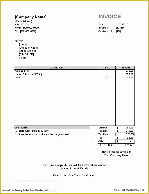Free Company Invoice Template Of Simple Receipt Template