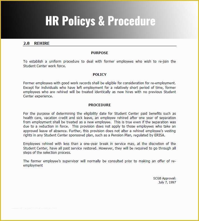 Free Company Policies and Procedures Template Of Hr Policy &amp; Procedure Manual Template