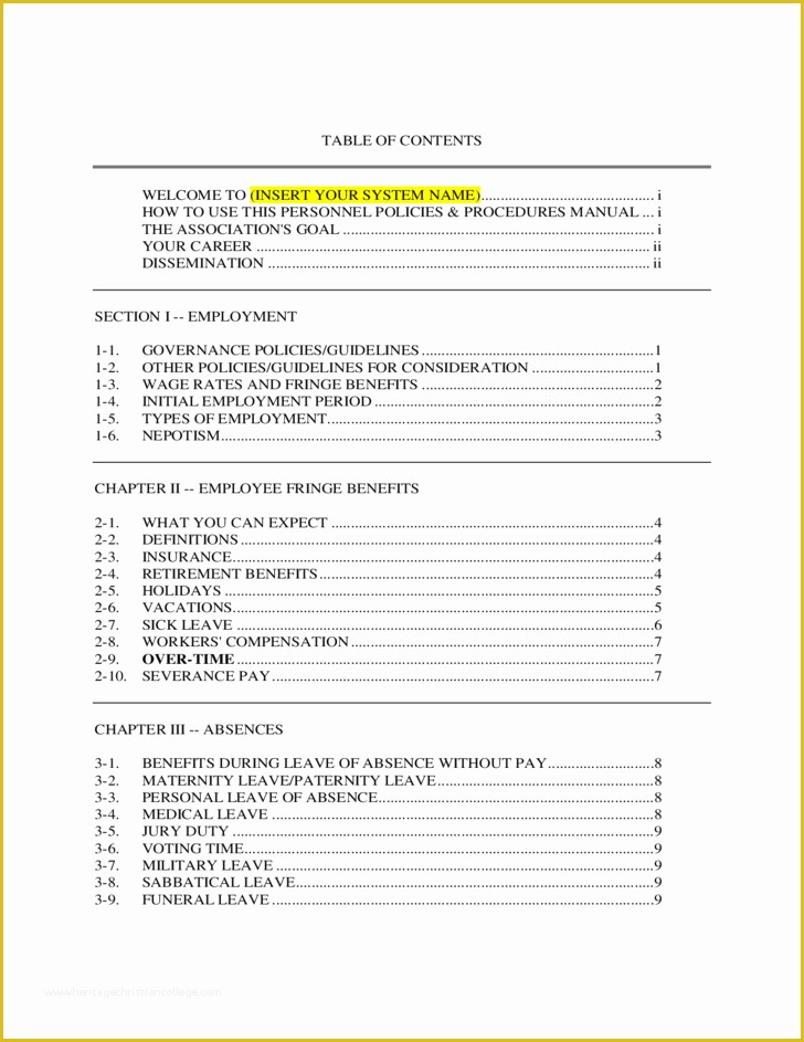 Free Company Policies and Procedures Template Of Policy and Procedure Manual Template Free Download Pccc