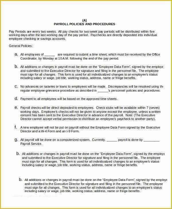 Free Company Policies and Procedures Template Of Procedure Template 8 Free Word Documents Download