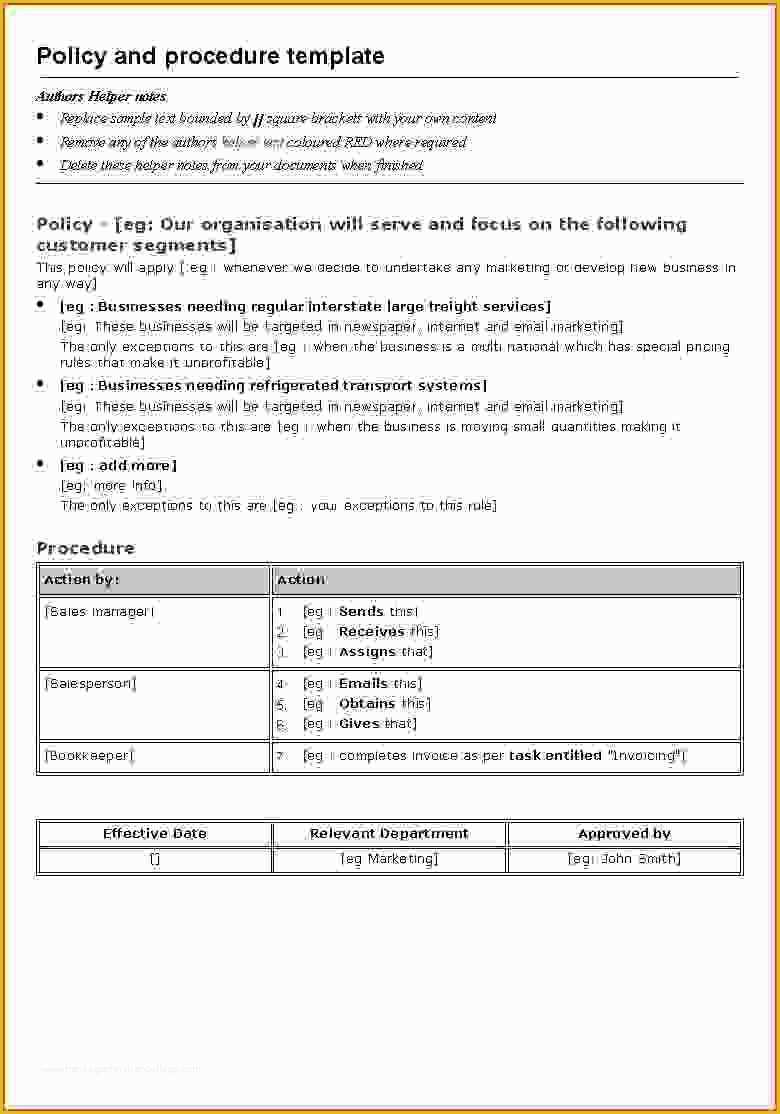 Free Company Policies and Procedures Template Of Template Policies and Procedures Template