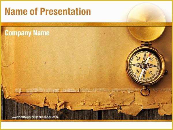 Free Compass Powerpoint Template Of Antique Brass Pass Powerpoint Templates Antique Brass