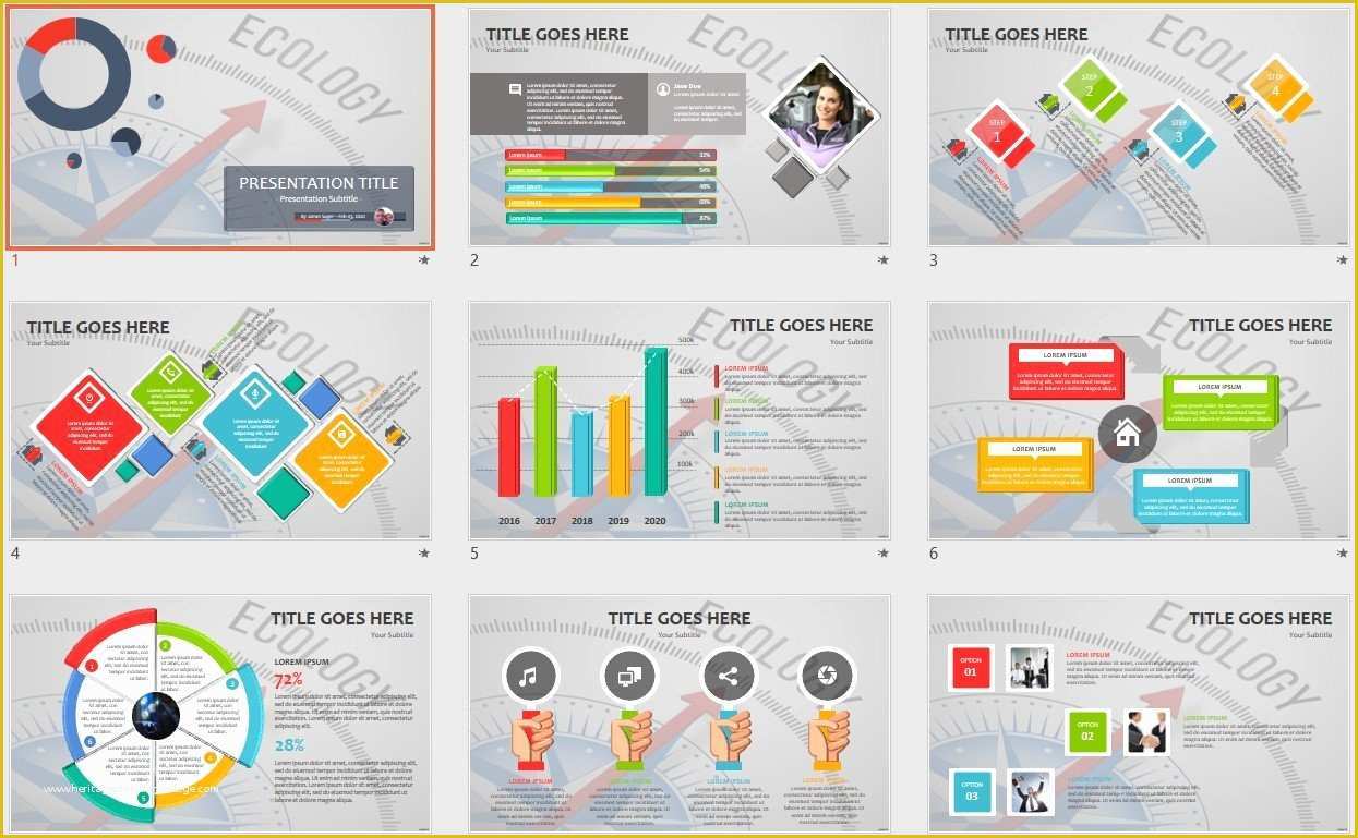 Free Compass Powerpoint Template Of Free Ecology Pass Powerpoint