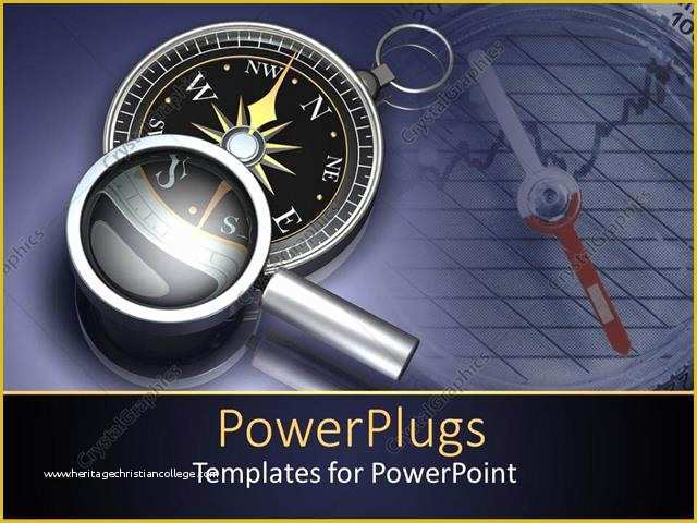 Free Compass Powerpoint Template Of Powerpoint Template Pass Under Magnifying Glass Chart