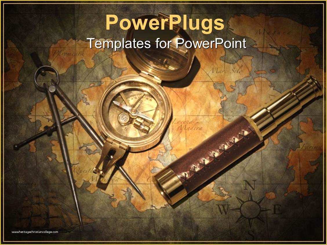 Free Compass Powerpoint Template Of Powerpoint Template Vintage theme with Various Maritime