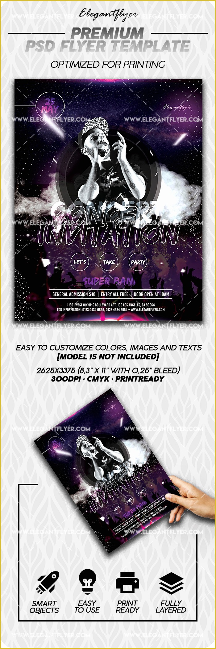 Free Concert Flyer Template Psd Of Concert Invitation – Psd Flyer Template – by Elegantflyer