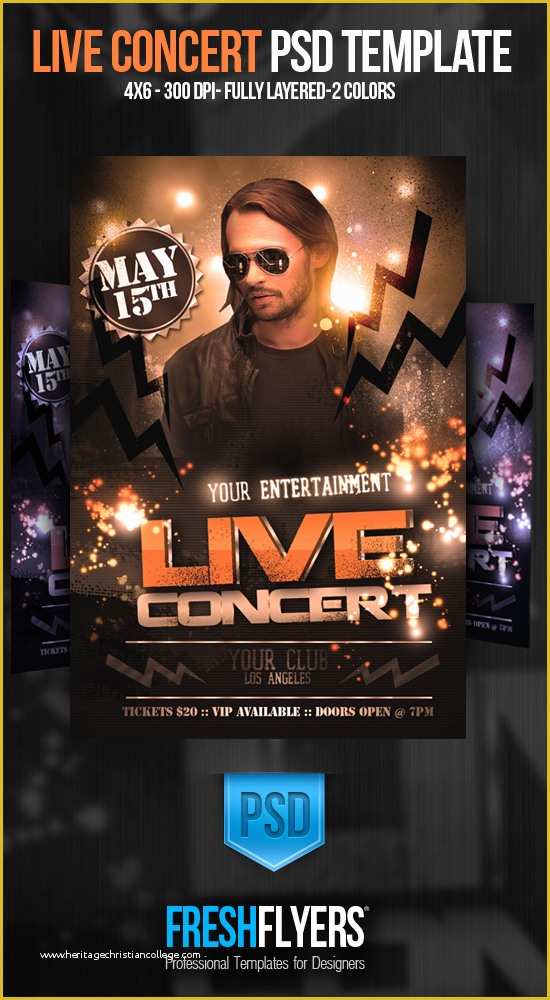 Free Concert Flyer Template Psd Of Live Concert Psd Flyer Template by Imperialflyers On