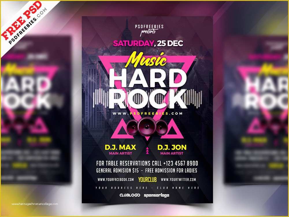 Free Concert Flyer Template Psd Of Rock Music Concert Flyer Template Psd by Psd Freebies