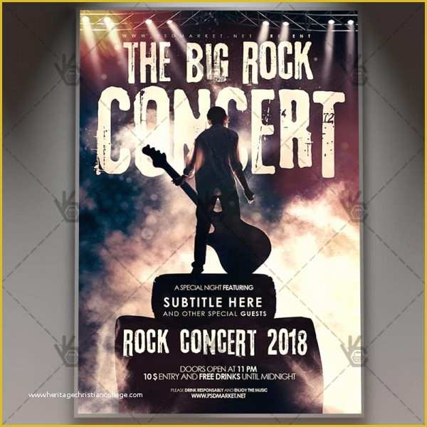 Free Concert Flyer Template Psd Of the Big Rock Concert Club Flyer Psd Template
