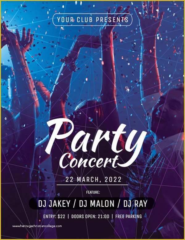 Free Concert Poster Template Of 73 Printable Party Flyer Templates Psd Ai Word Pages