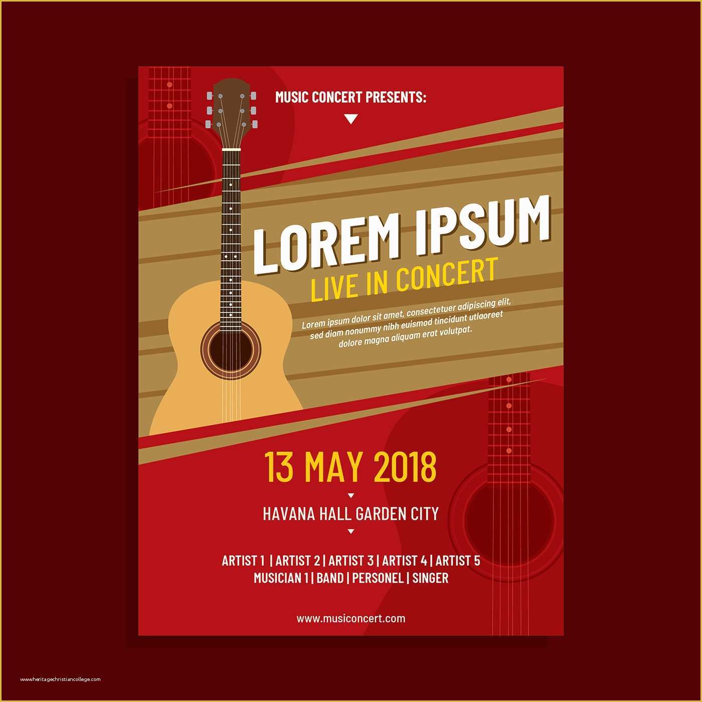 Free Concert Poster Template Of Acoustic Concert Poster Template Vector Download Free