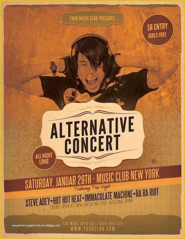 Free Concert Poster Template Of Alternative Concert Flyer Template Vandelay Design