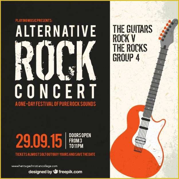 Free Concert Poster Template Of Alternative Rock Concert Poster Vector