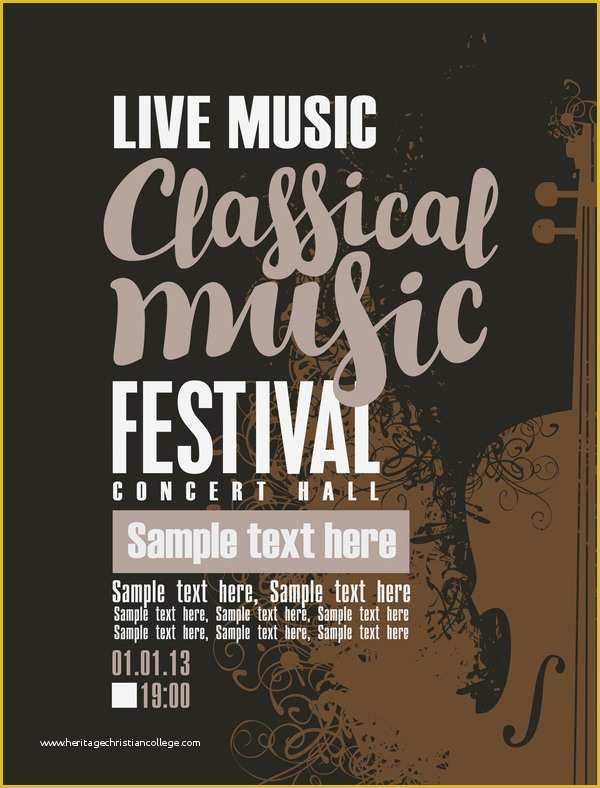 Free Concert Poster Template Of Classical Music Retro Concert Poster Template 11 Vector